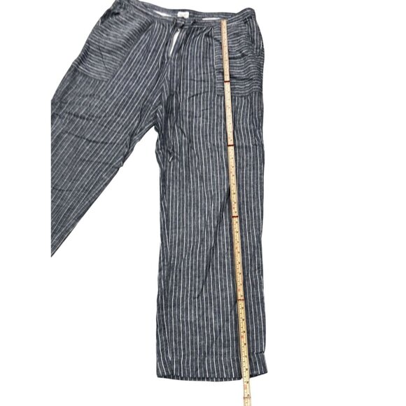 Striped Linen Blend Wide-Leg Pants By Laundry By Shelli Segal Size 12 - Picture 6 of 10